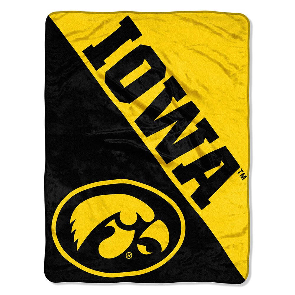 Northwest NCAA Iowa Hawkeyes Unisex-Adult Micro Raschel Throw Blanket, 46" x 60", Halftone