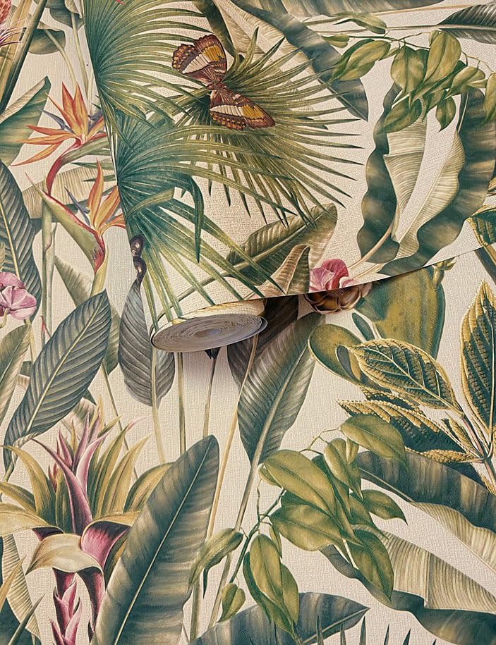 WPE® VASARI Zanzibar Green Purple Heavyweight Vinyl Paste THE Paper Wallpaper 400020
