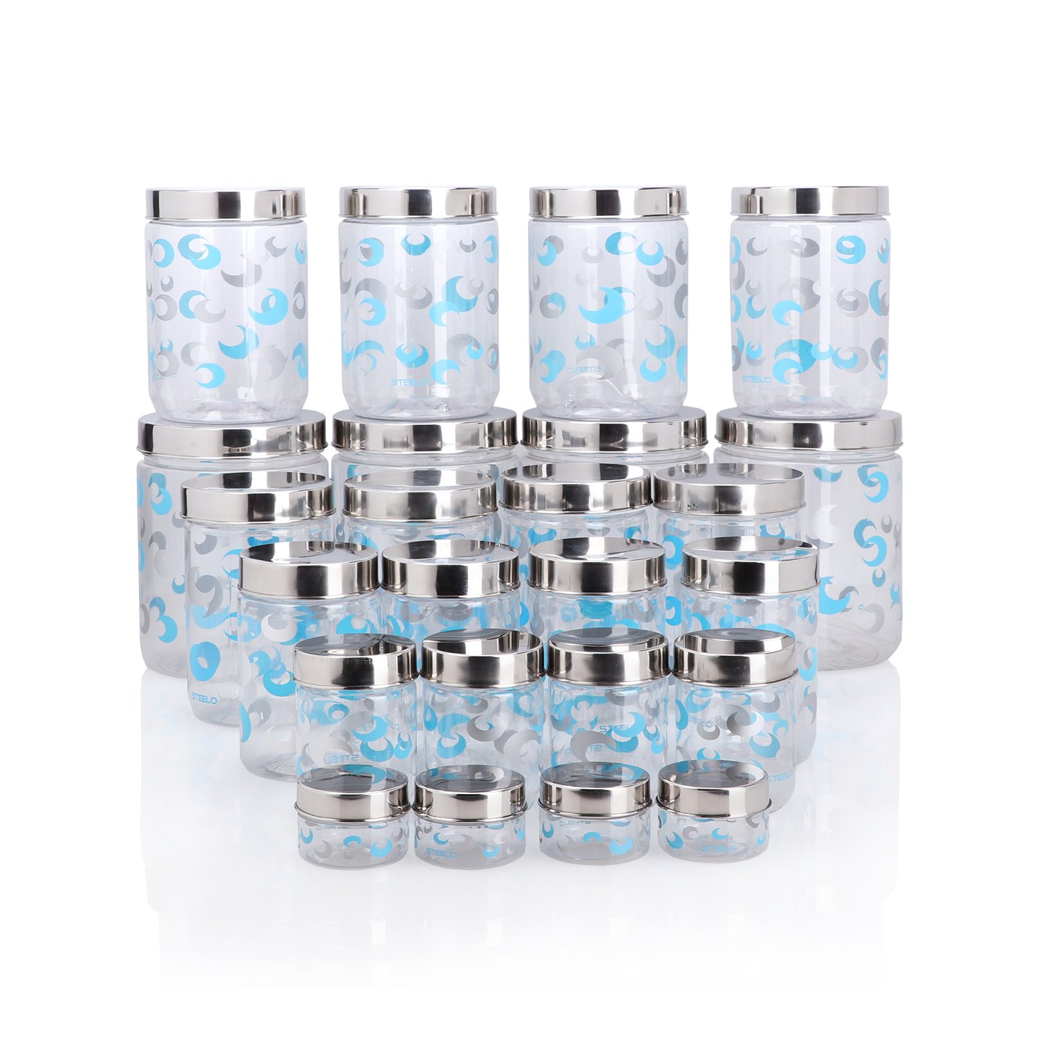 Steelo Selo Polyester and Steel Container Set, 24-Pieces, Clear (B00KGUYCSK) Amazon Price History, Amazon Price Tracker