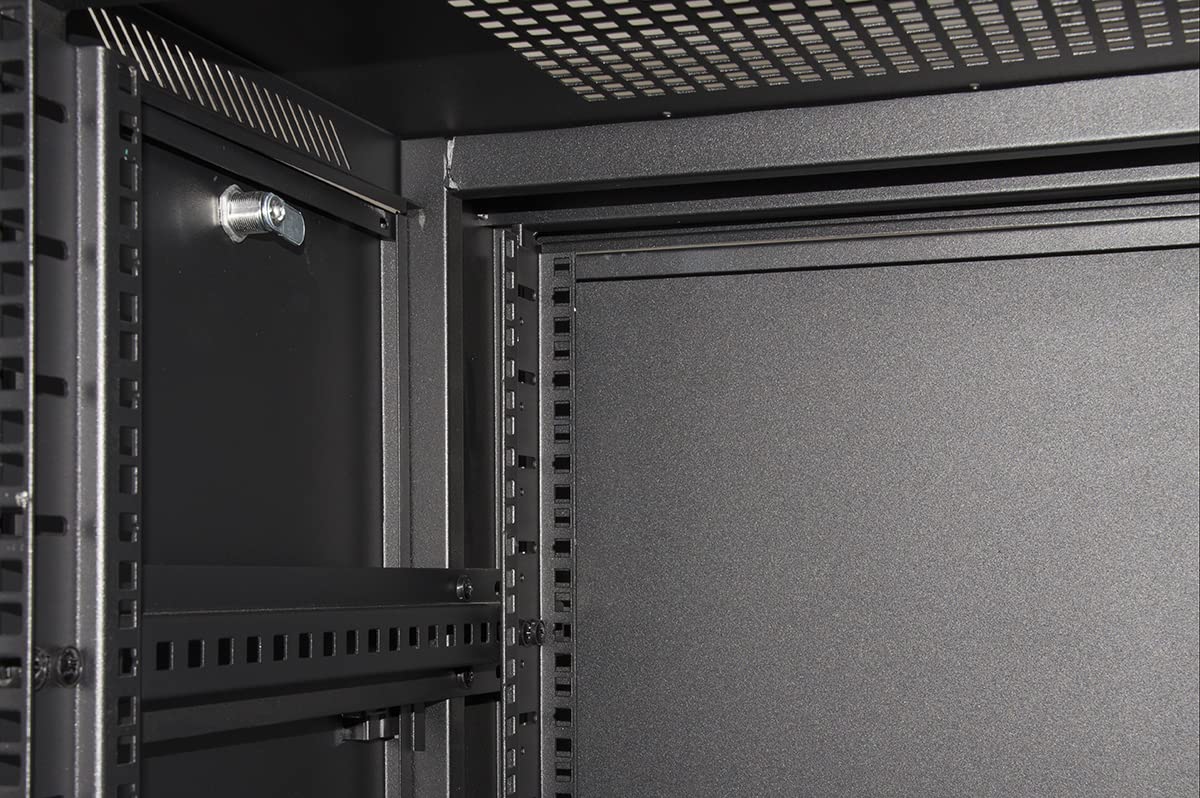 ARMADIO RACK 19" 27U (A)1388 (L)600 (P)600 COLORE NERO PORTA VETRO DA ASSEMBLARE