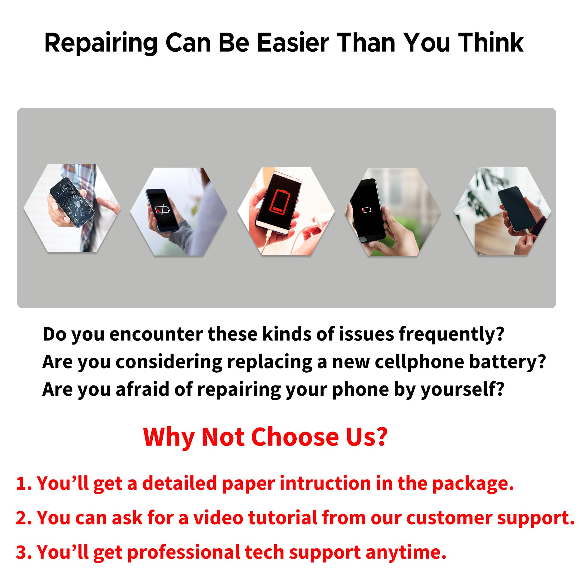 GREEN FUSION New Upgraded Replacement Battery Compatible with Pixel 7, with Instruction & Repair Toolkit