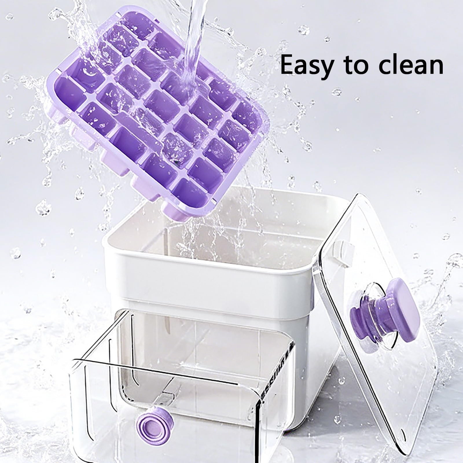 Molde Helado, Molde para Helados, 50 Cavidades | Con Pala, Fáciles de Desmoldar, Ideales para Reuniones, Fiestas y Picnics(Purple)
