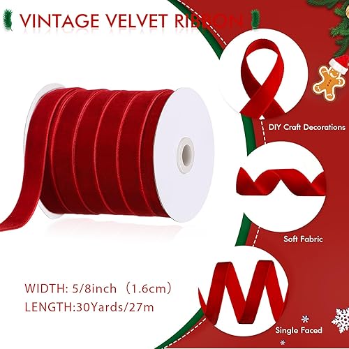 Miniatura 372 de Chuangdi 3/8 pulgadas, 60 yardas, cinta de terciopelo azul verde azulado de Navidad, cintas anchas de terciopelo vintage para adornos de árbol