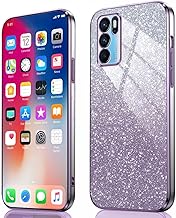 PEIYE Cover per Oppo A16 / Oppo A54s / Oppo A16s - Custodia Antiurto in Silicone Morbido, con Bordo Elettroplastificato e Carta Glitter Integrata, Case -Viola Gradiente