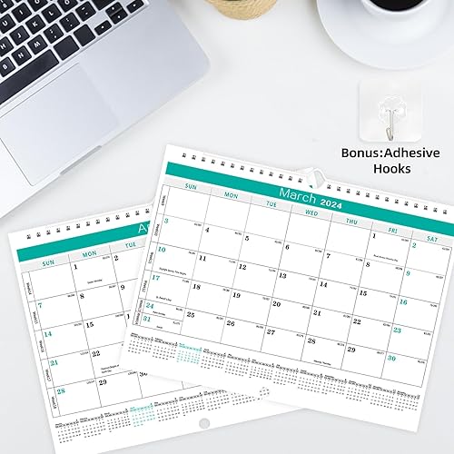 Miniatura 6 de Calendario de pared - Calendario 2024-2025 de enero de 2024 a junio de 2025, calendario de 18 meses, 14.7 x 11 pulgadas, papel grueso con fechas