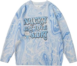 PENNY73 Heart Printing Casual Sweater Long Sleeve Matching Couples Sweatshirt Warm for Autumn & Winter