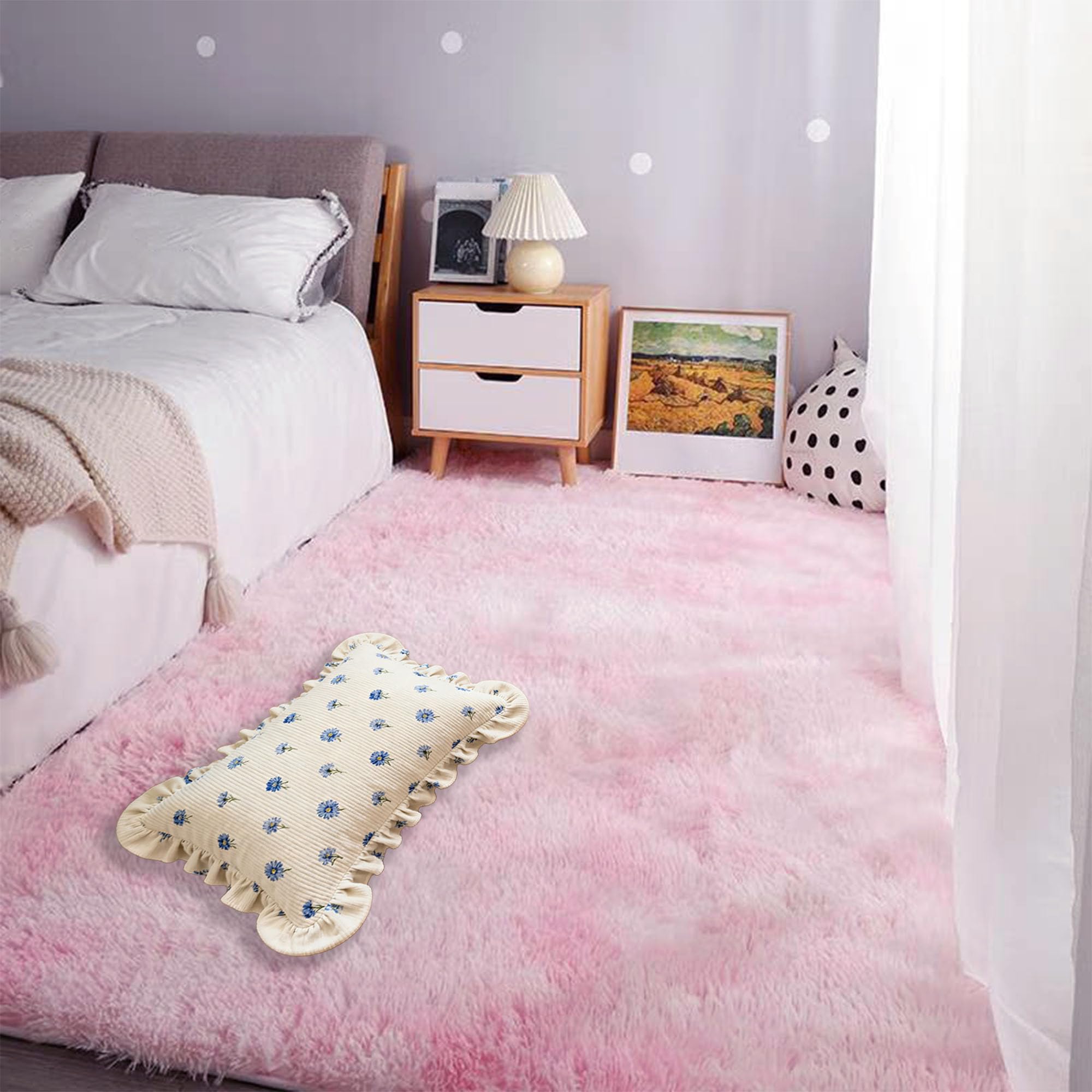 Moquette chambre rose clair 190x200 pour un salon cosy et lavable