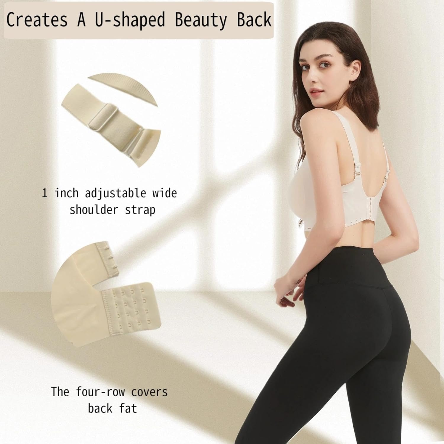 Wireless Bras for Women,Supportive Seamless No Underwire Push Up Comfortable Full Coverage V Neck Everyday Bralettes - Image 4