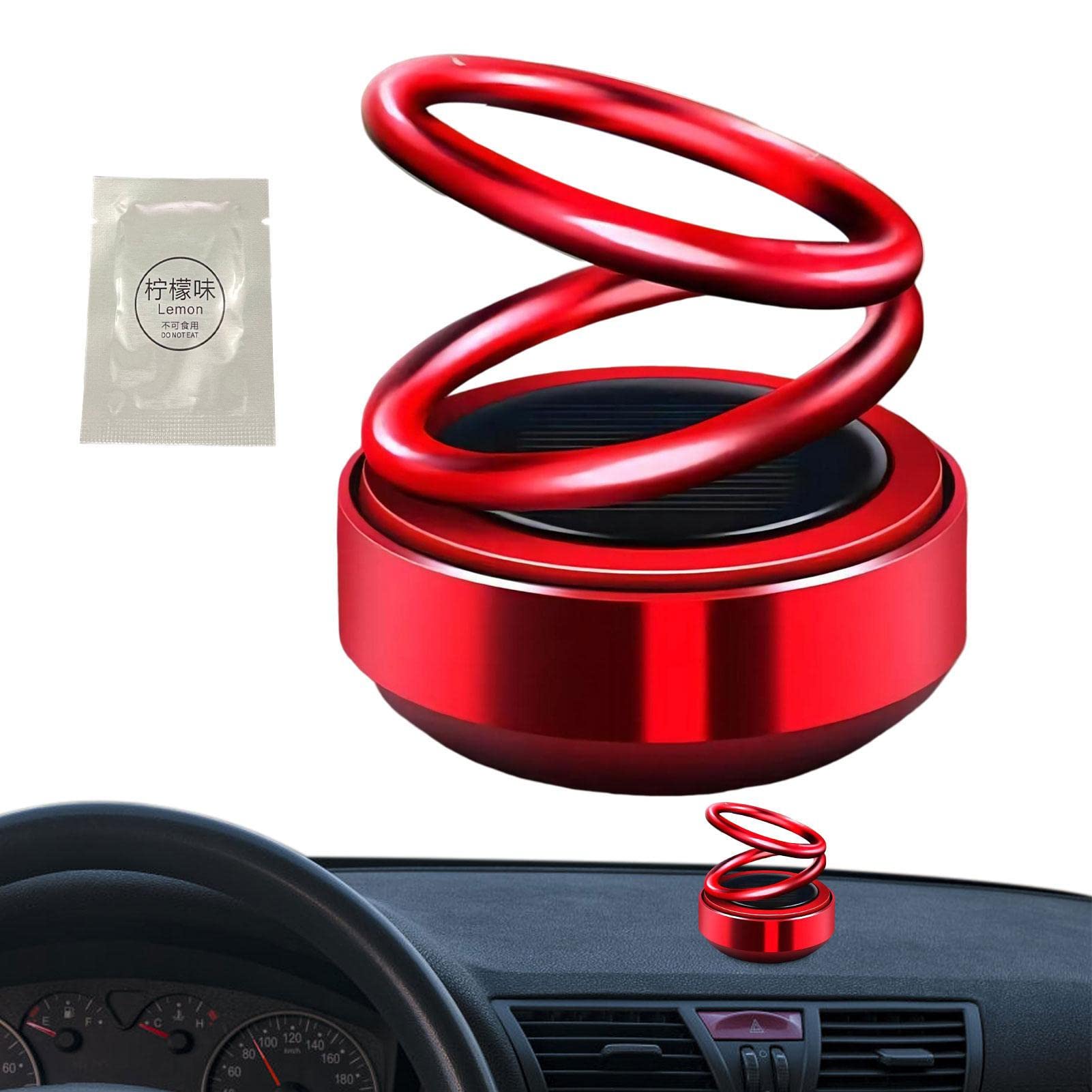 Car Perfume Diffuser | Solar Rotating Air Freshener | Car Diffuser Air Freshener| Solar Rotating Double Suspension Car Aromatherapy Ornament | Vehicle Interior Decoration Ornaments For Car,Home