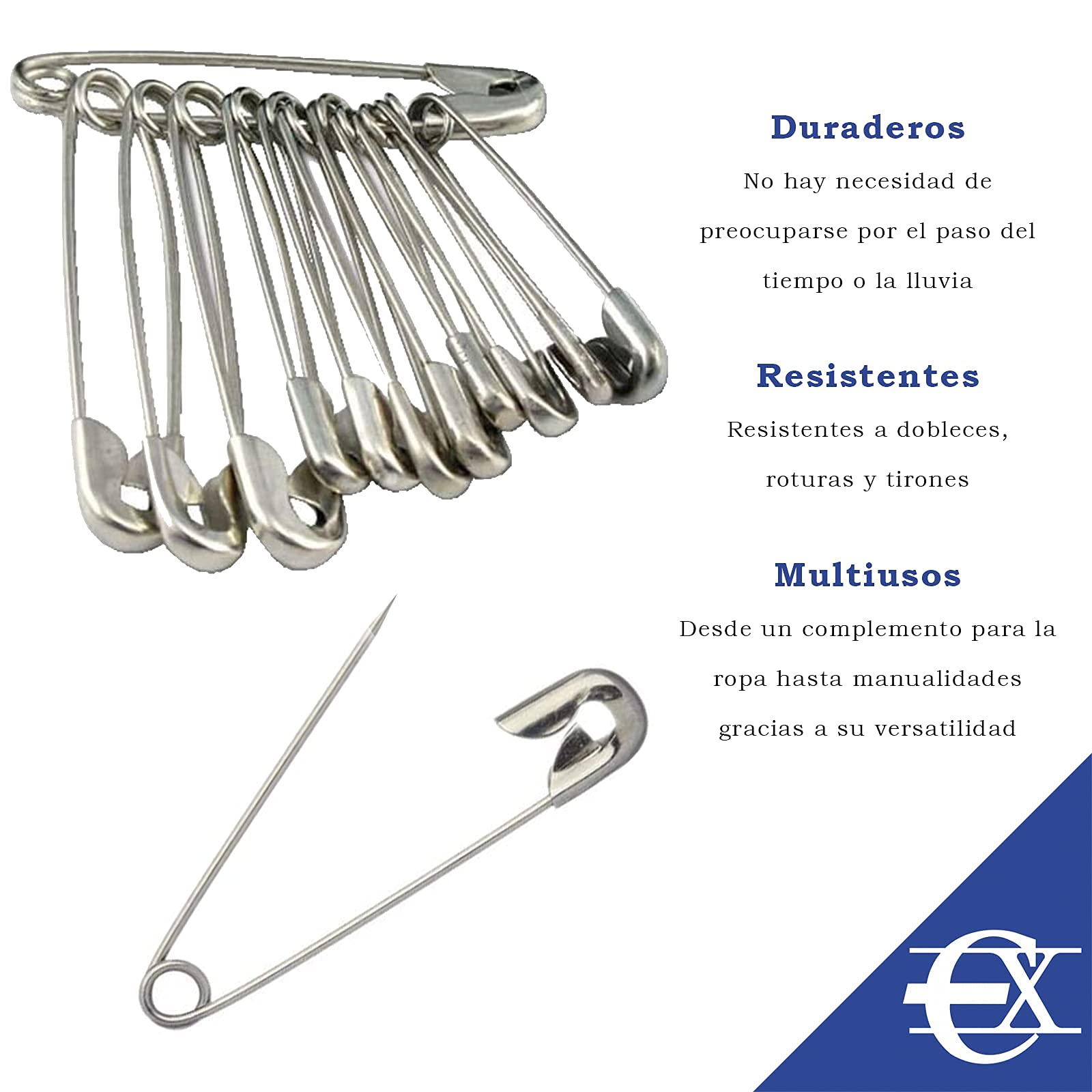 50 Spille Da Sicurezza 25mm Argento - Per Abbigliamento E Artigianato - Foto 8