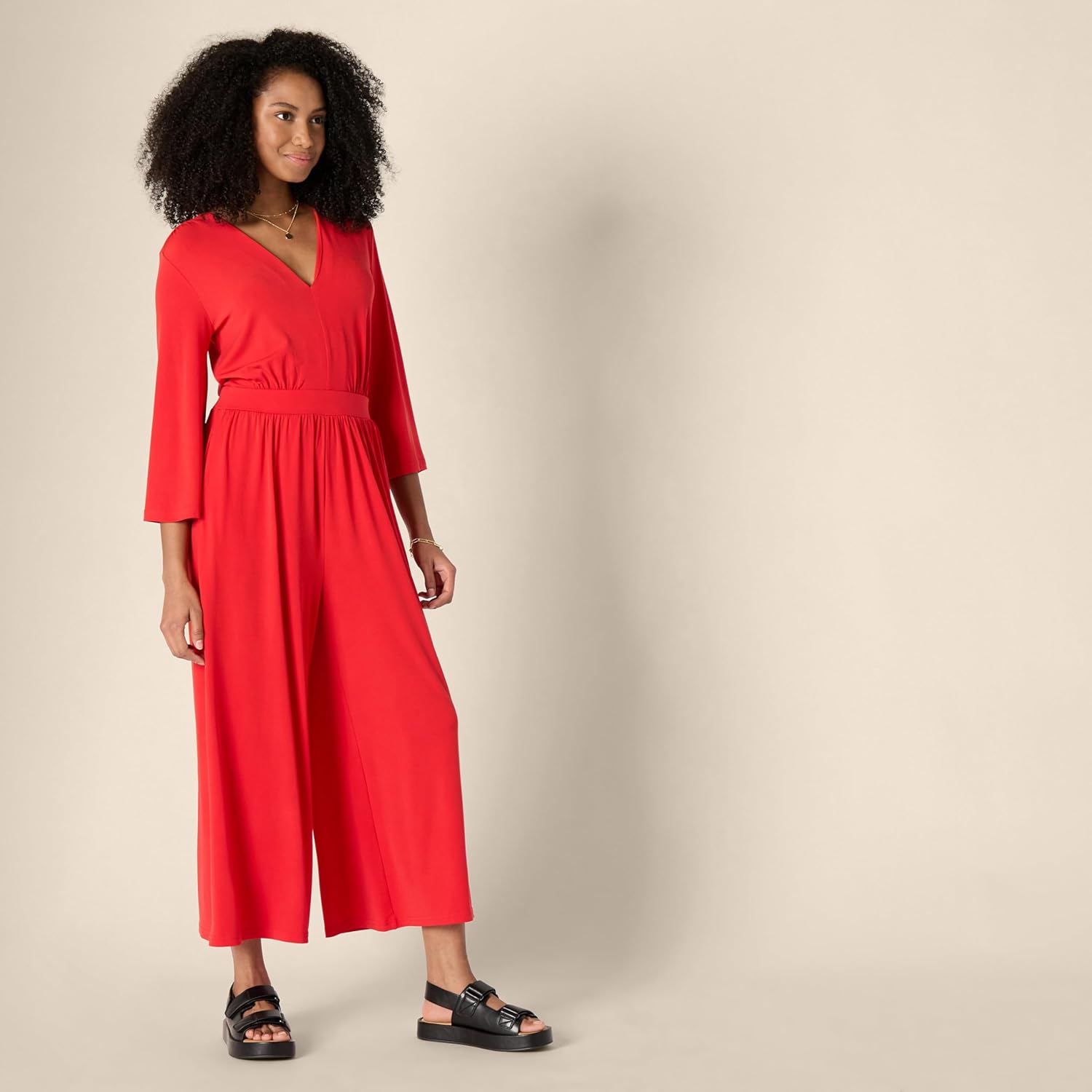 Amazon Essentials Women's Relaxed-Fit Matte Jersey Jumpsuit - Image 2