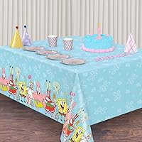 Vista 5 de Spongebob Squarepants - Mantel rectangular de plástico, 54 x 84 pulgadas, ideal para cumpleaños y fiestas de niños