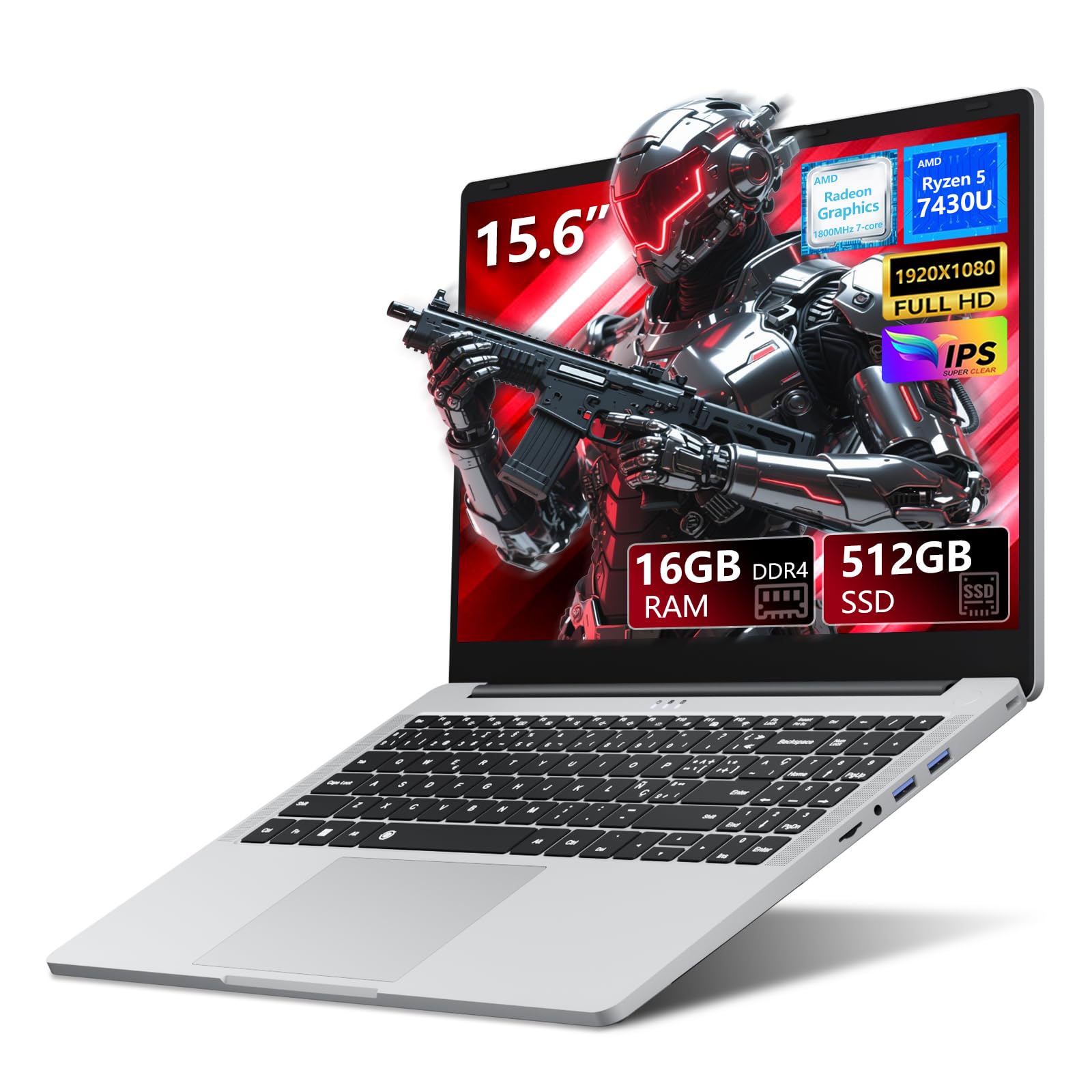 dynabook ノートPC AMD Ryzen 5 7430U Omnica Laptop, laptop para jogos AMD Ryzen 5 7430U, laptop de 15,6