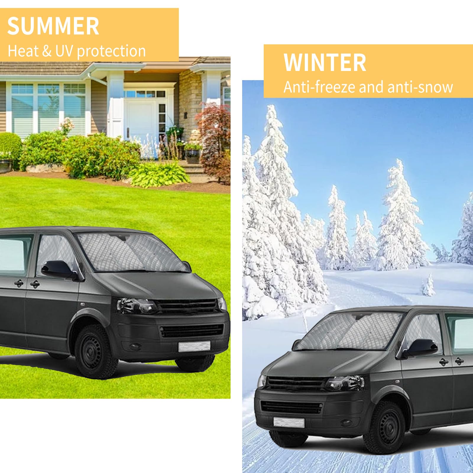 Parasole Per Parabrezza Camper VW T5 T6 - Copertura Termica In Alluminio, Protezione UV - Foto 2