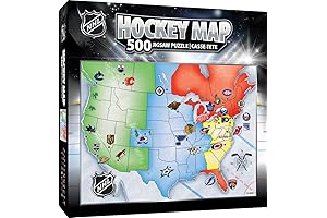 MasterPieces 500-Piece NHL League Hockey Map Jigsaw Puzzle for Adults