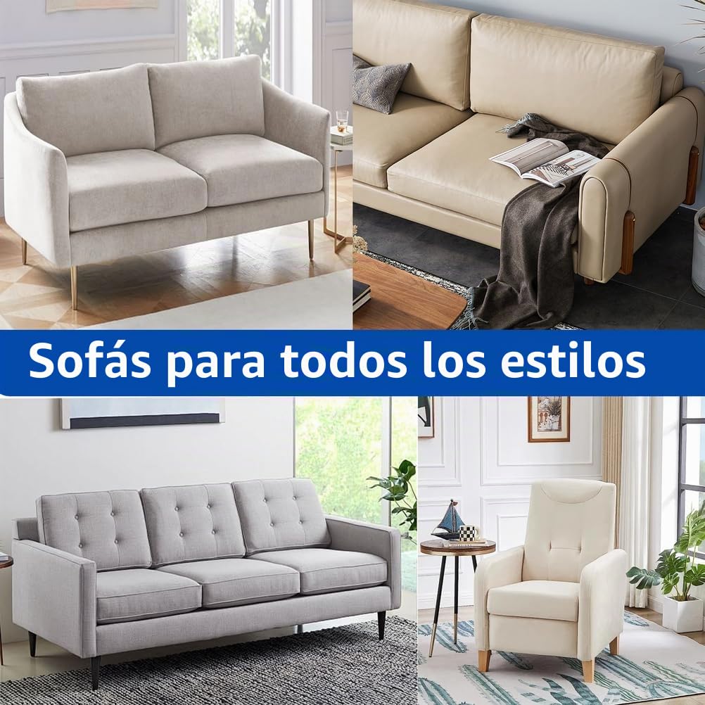 Genérico Tablas De Soporte para Sofá Resistentes para Asientos Hundidos, Cojín De Espuma De Tapicería De Alta Densidad,Cojín De Repuesto para Colchón De Sofá Cama Esquinero,Gris,4seats
