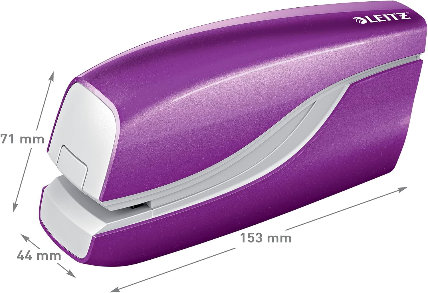 Leitz Electric Stapler, 10 Sheet Capacity, Battery Powered, Wow Range, 55661062 - Purple