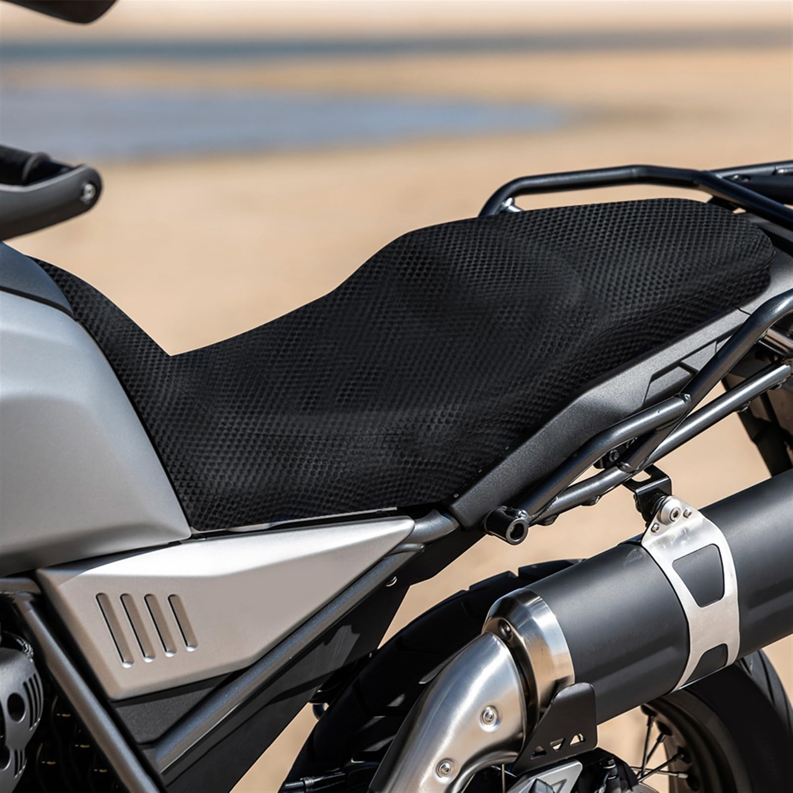 Coprisedile Per Moto Per Guzzi V85TT 2019 2020 2021 Traspirante Cuscino Antiscivolo Tessuto In Nylon Sella Raffreddamento Tappetino A Nido D'ape