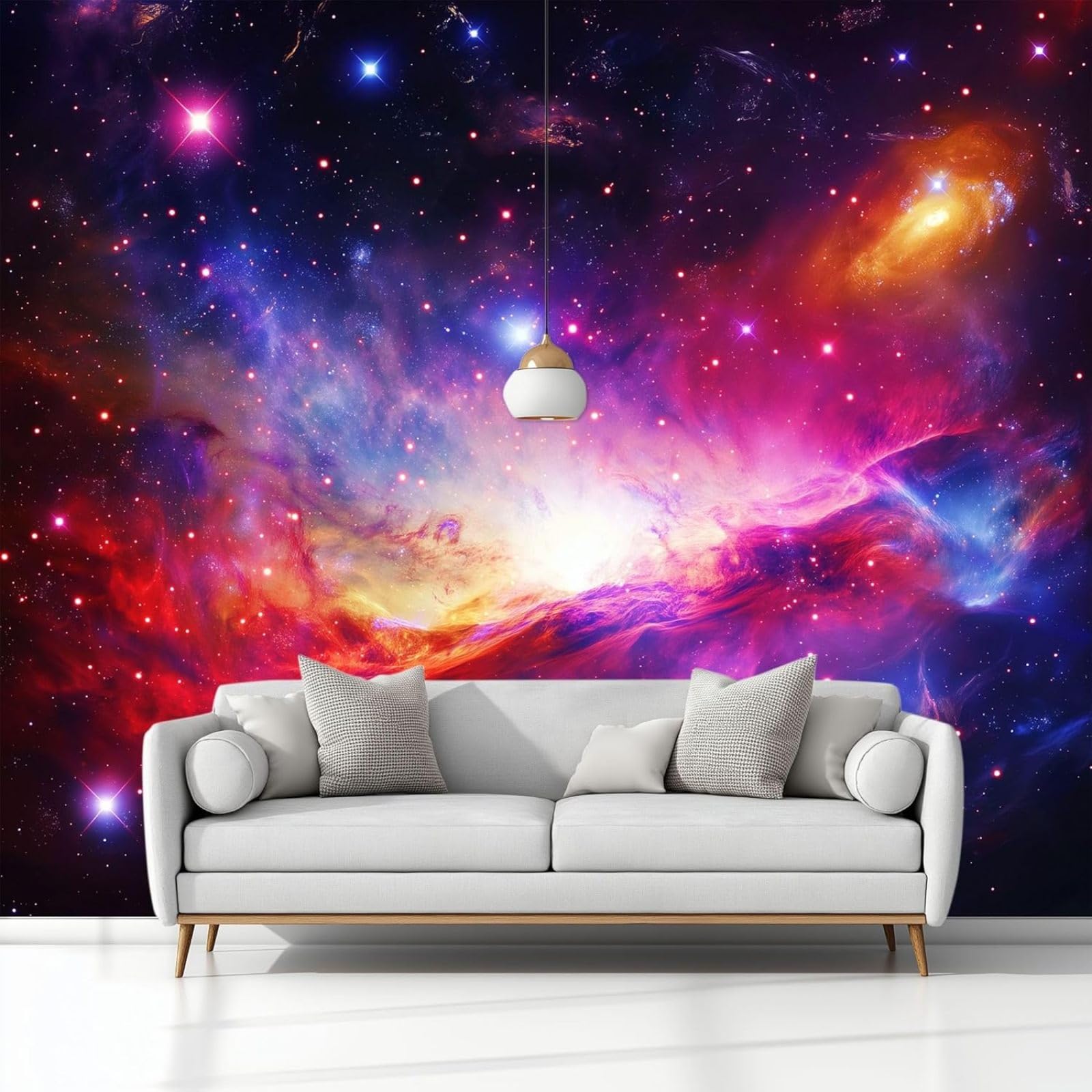 hgjdjhnf Photo Wallpaper Abstract Galaxy Milky Way Non-Woven Wallpaper Modern Wall Decoration Design Wall Decoration Living Room Bedroom Dark Purple,400cmx280cm Stickers - Frameless Painting - Poster