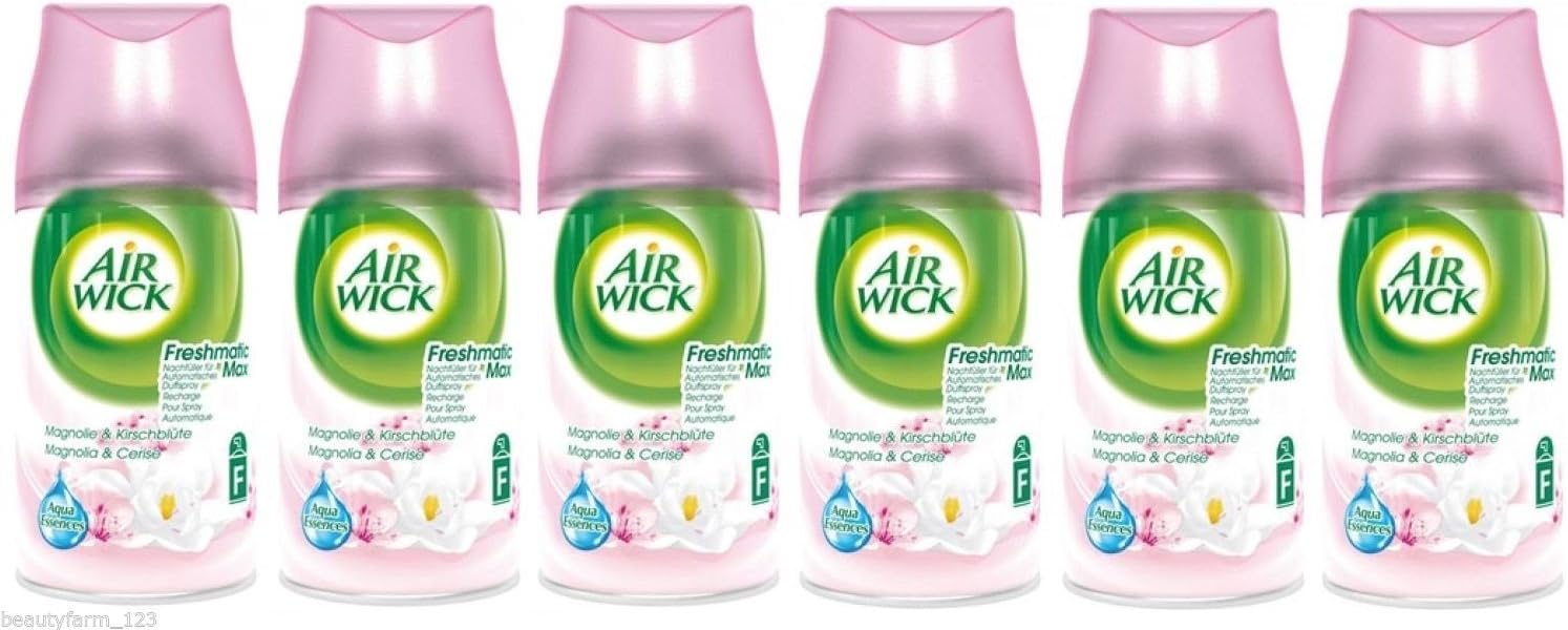 6x Air Wick Freshmatic Max Navulling 250 Ml - Verse Magnolia & Kersenbloesem - Lente Frisse Geur