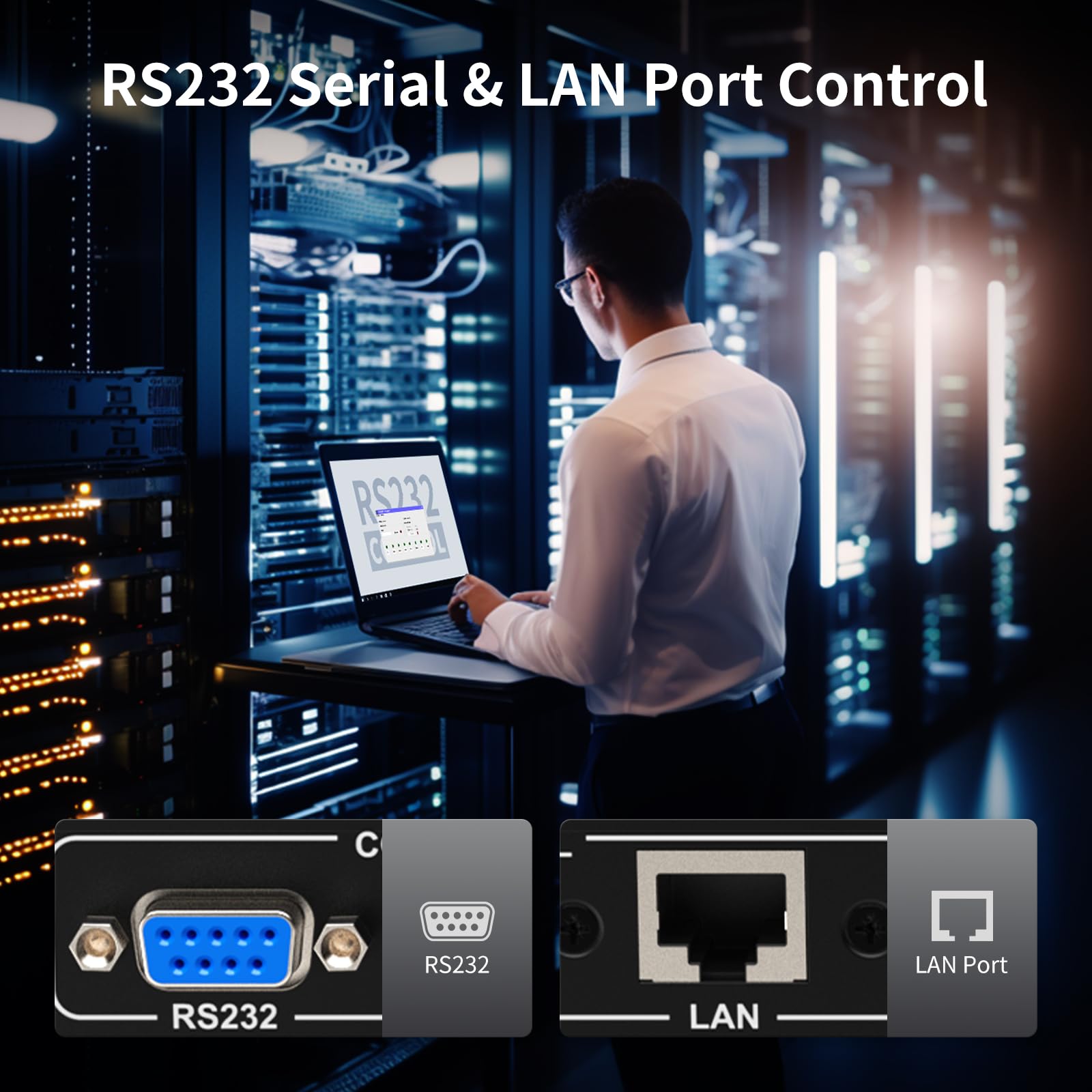 TESmart 8x8 HDMI Matrix Switch 4K@30Hz| Commutateur matriciel HDMI HDCP 1.4 Supporte la télécommande IR, Contrôle LAN/RS-232/IR avec 2 Rack Mount Ears-pour Centre de Contrôle & Salles de Réunion