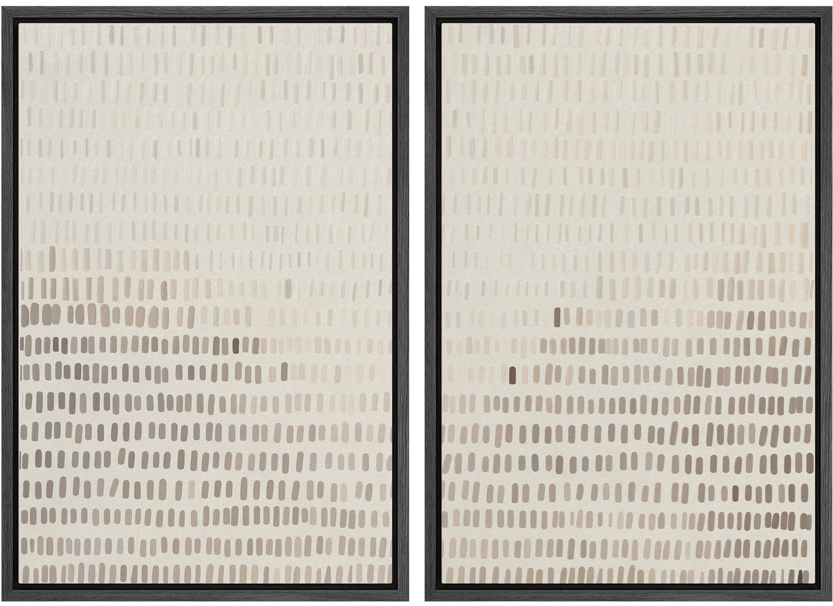 MUDECOR Framed Canvas Print Wall Art Neutral Abstract Dot Illustrations Modern Art Decorative Bohemian Colorful Chic for Living Room, Bedroom, Office - 16"x24"x2 Black