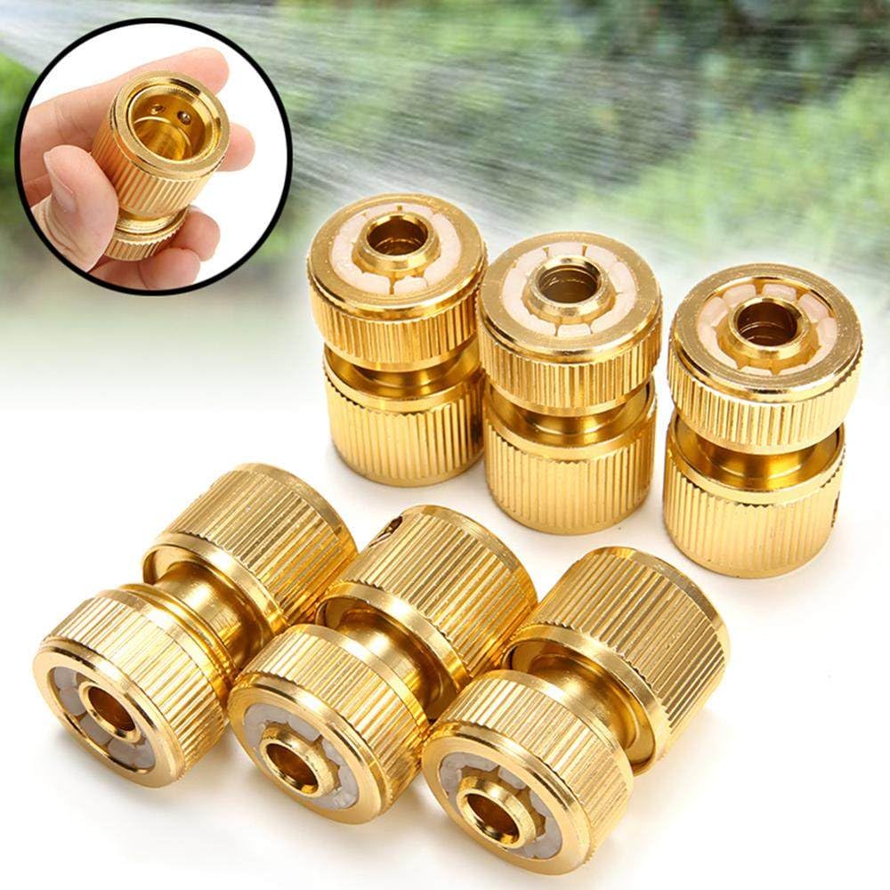 Adaptador de Manguera Revestido de latón, 1/2" Acoplamiento de Manguera de jardín con Conector Giratorio de conexión rápida para riego, 1 Pieza, 1/2"