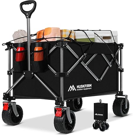 240L Collapsible Beach Wagon with Big Wheels for Sand