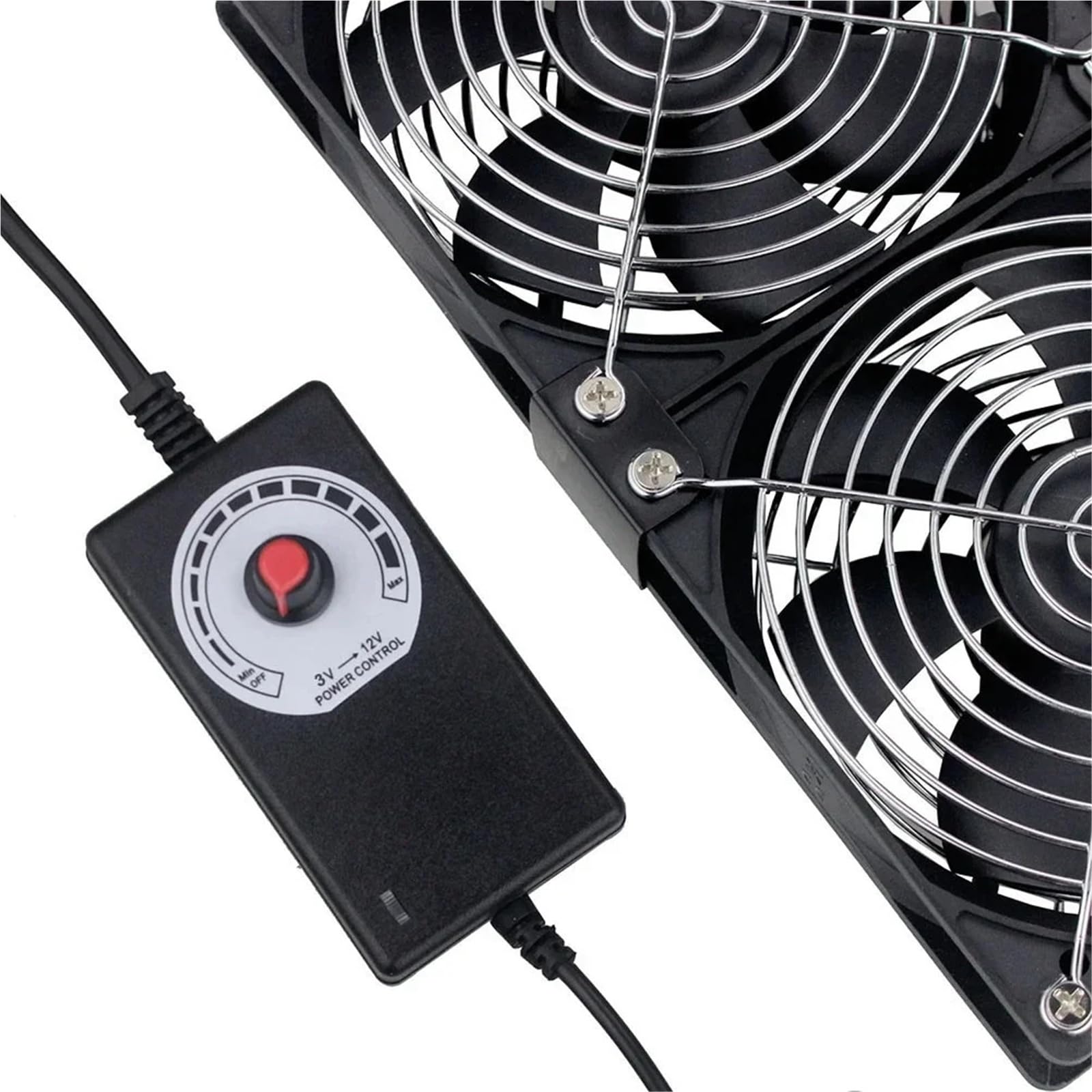 Rohrventilator, Server-PC-Lüfter, 120 mm, 3000 U/min, mit Controller, 12 V/220 V, Doppelspannung, for BTC-Mining-Workstation-Gehäusekühler(1 Fan)