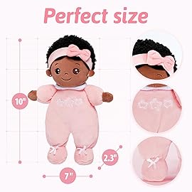 OUOZZZ Black Baby Doll for 1 Year Old Girl Gifts - First African American Baby Dolls Toys for Girl Birthday Christmas Plush Gift for Toddler 10