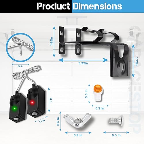 Miniatura 4 de 2 ojos de haz de seguridad con sensor de seguridad para 41A5034 Liftmaster Sears Chamberlain Craftsman Abridor de puerta de garaje con soportes (1