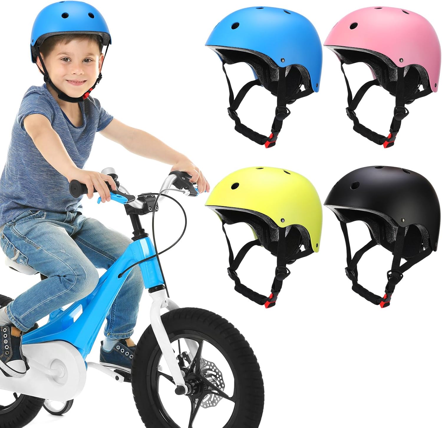 Kingdder 3 Pack Kids Helmet Toddler Helmets Bike Helmets Adjustable Kids Helmet Ages 3-8 CPSC Certified Child Helmets for Boys Girls Skateboard Bicycle Scooter Cycling Riding Sports Multicolor