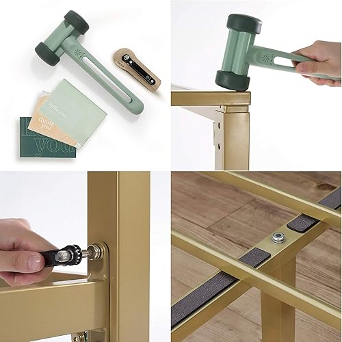 Miniatura 7 de ZINUS Patricia - Base de cama con toldo de metal dorado, base de colchón con soporte de listones de acero, no necesita somier, fácil montaje, tamaño