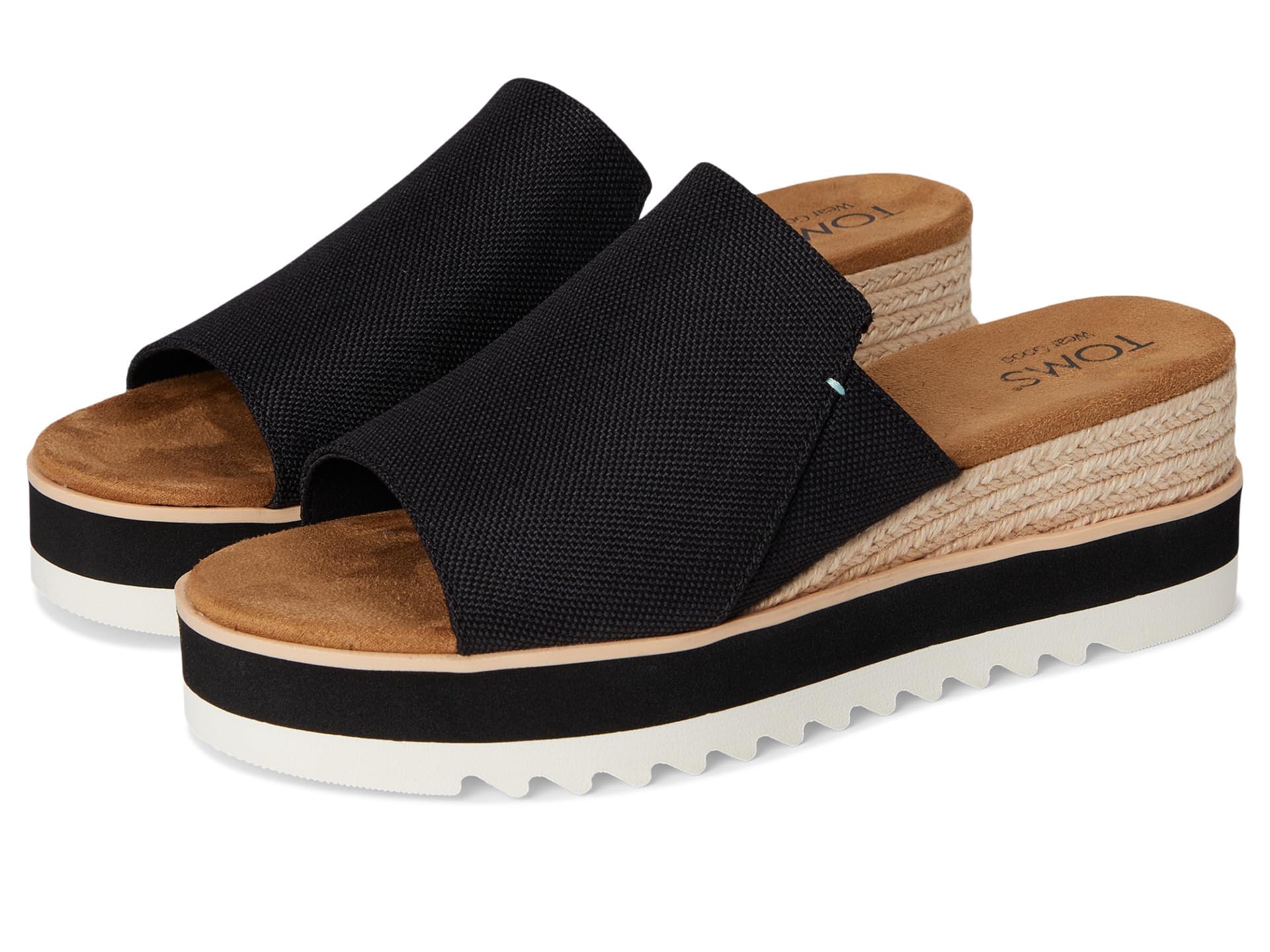 TOMS Women's Platform Wedge Mule Sandals with CloudBound Insoles & Stylish 7cm Lift Natural