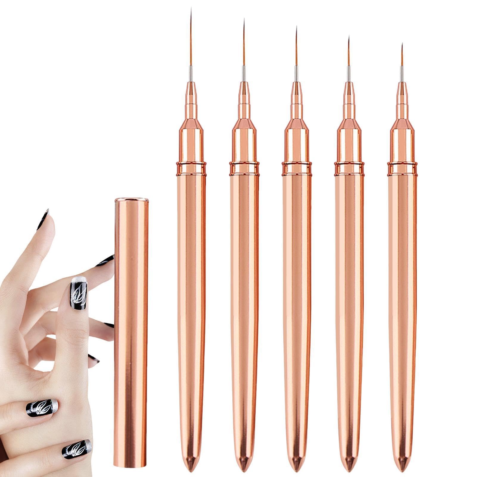 Liner Brushes - 5 Striping Brushes Fine Liner Brush | Detail Drawing Brush Painting Art Design Pen Set, Portable Brushes For Long Lines Thin Details Home Use