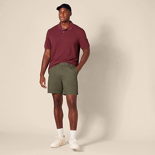 Miniatura 8 de Tienda Essentials - Pantalón corto ajustado para hombre, 7 pulgadas, Verde Oliva, 38