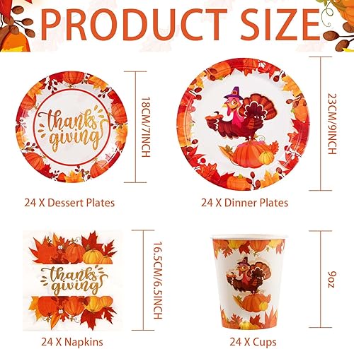 Miniatura 2 de 120 platos de papel de Acción de Gracias y servilletas para fiesta, decoraciones de fiesta, platos desechables para el día de Acción de Gracias,