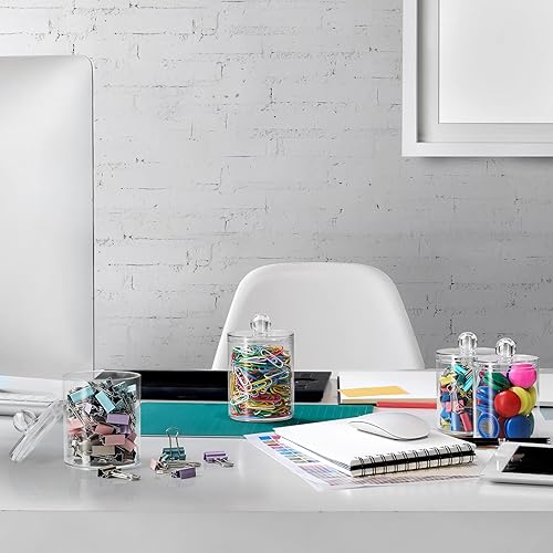 Miniatura 37 de AOZITA - Paquete de 4 dispensadores para Qtip, bolas, almohadillas de algodón, púas de hilo dental. Tarros de boticario, accesorios esenciales