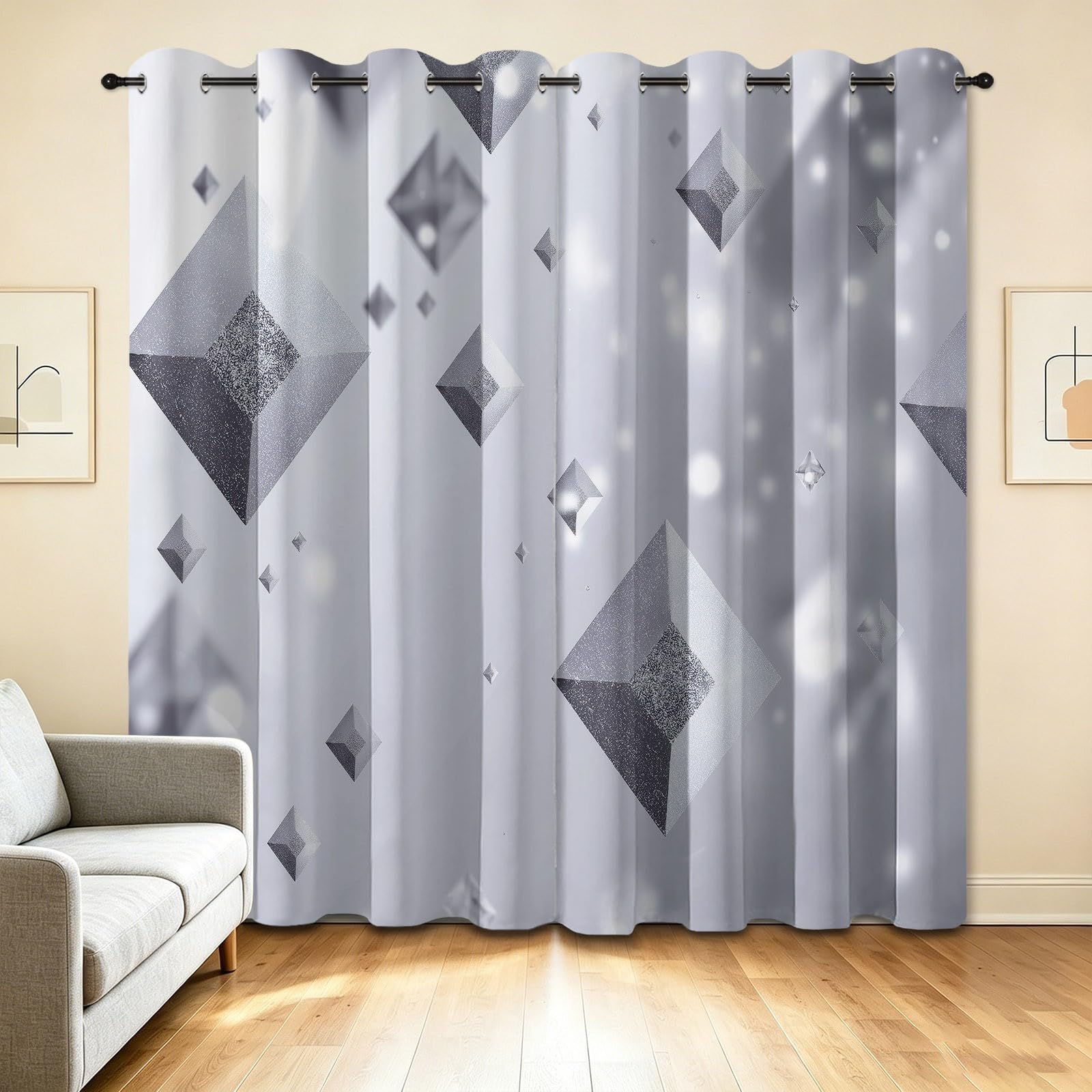 Cortinas opacas de 46 x 72 pulgadas, diseño geométrico abstracto de