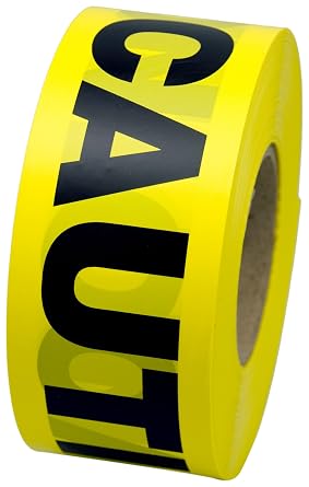 INCOM Manufacturing Yellow CAUTION Tape Barrier- Safety Warning Tape, 3 Inch x 1000 Feet, 76.2 Millimeters x 304.8 Meters