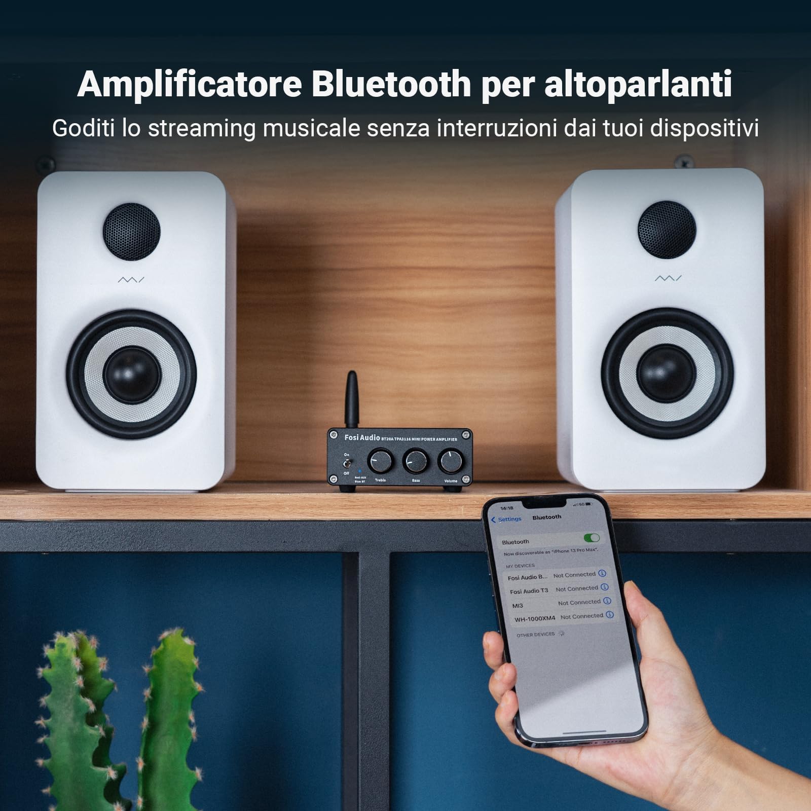 Fosi Audio BT20A Amplificatore Bluetooth 5.0 e BOX X2 Preamplificatore Phono
