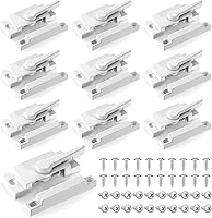 Xosjska 10-Pack White Cam Action Window Sash Locks with Keeper - Diecast Secure Latches for Double Hung & Sliding Windows
