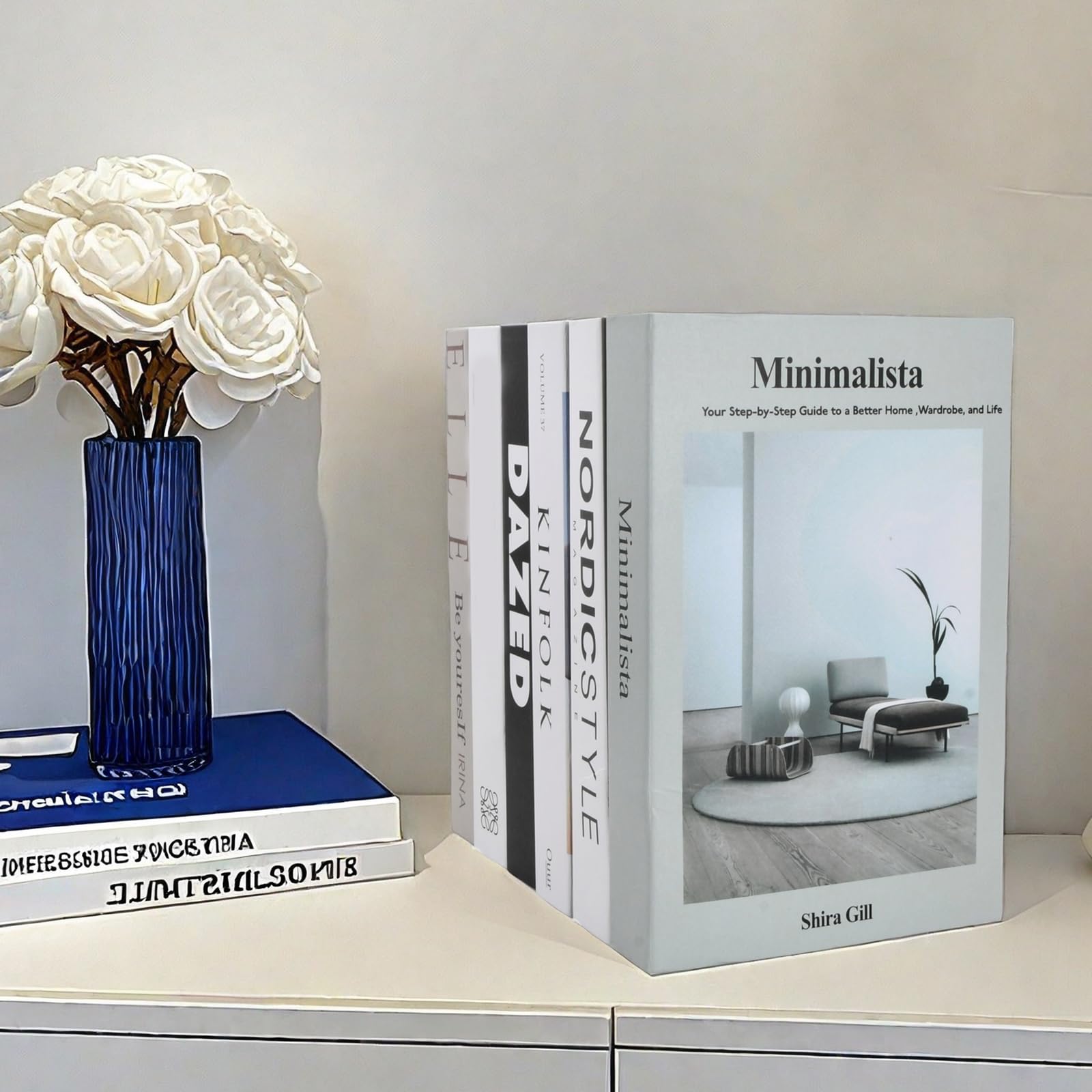 Lot De 3 Livres Décoratifs Simulés Avec Corde Chanvre - Style Rustique, Pliables, Déco Table Basse