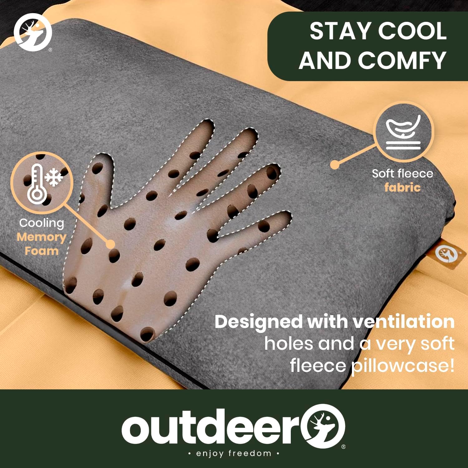 Camping Pillow, Compressible Memory Foam Travel Barbados Ubuy