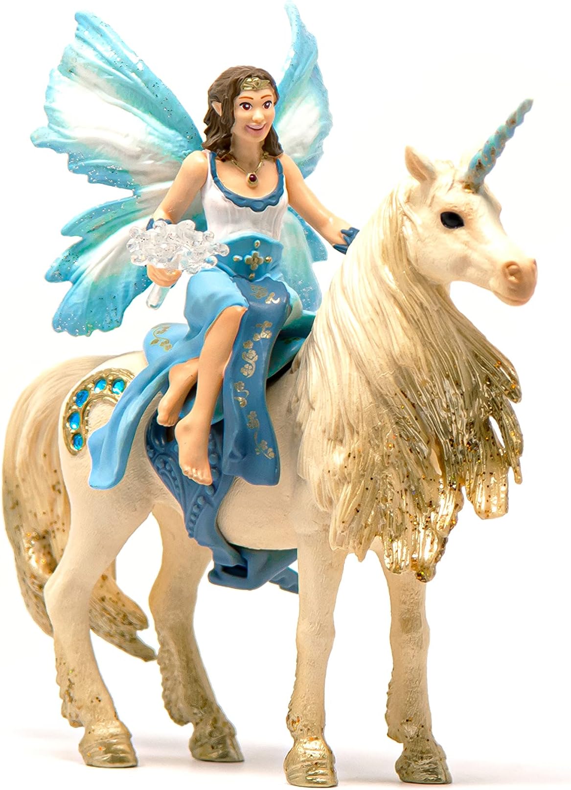 Schleich 42508 Eyela Riding on Golden Unicorn Bayala, 16 x 19 x 25.5 cm