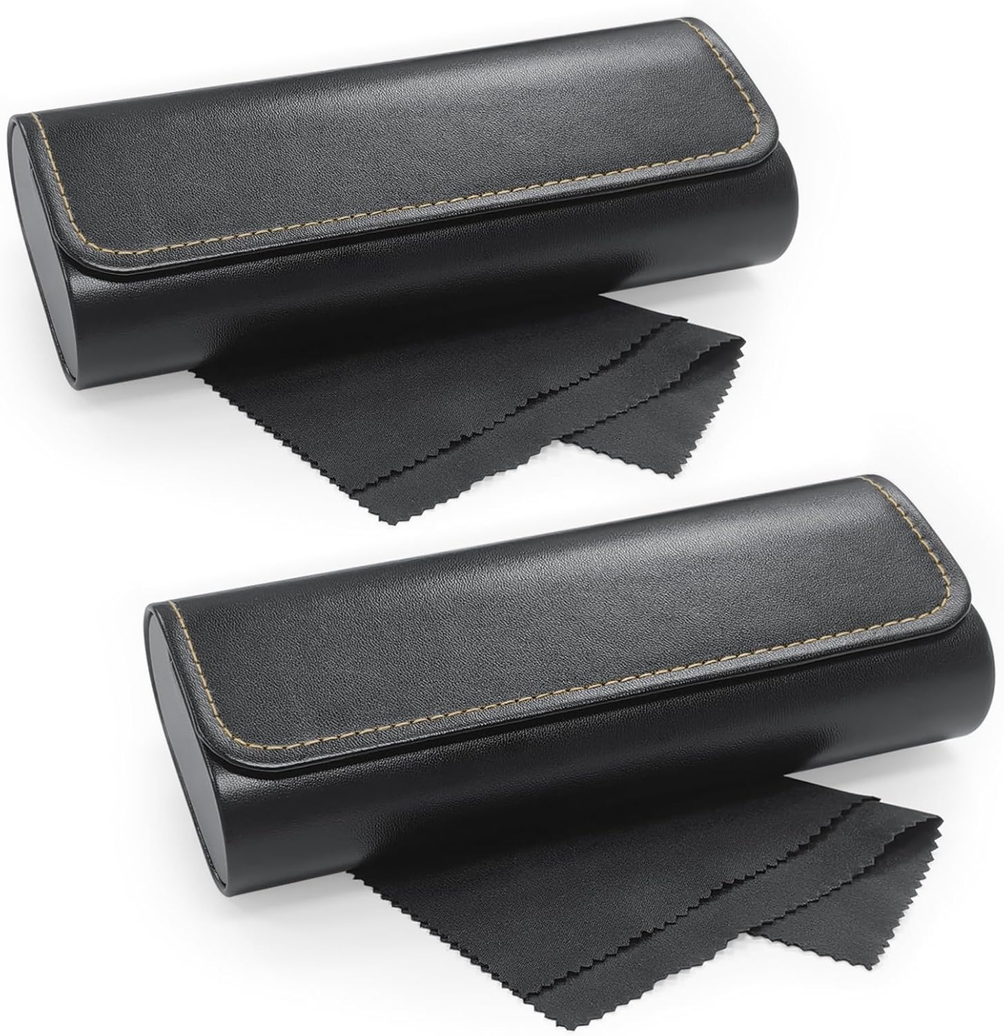 2 stuks brillenkoker hardcase, PU lederen brillenkoker met brillenpoetsdoek en mini-schroevendraaier, zonnebrillen etui, brillenkoker leer voor correctiebrillen zonnebril leesbril sportbril 2 stuks brillenkoker hardcase, PU lederen brillenkoker met brillenpoetsdoek en mini-schroevendraaier, zonnebrillen etui, brillenkoker leer voor correctiebrillen zonnebril leesbril sportbril