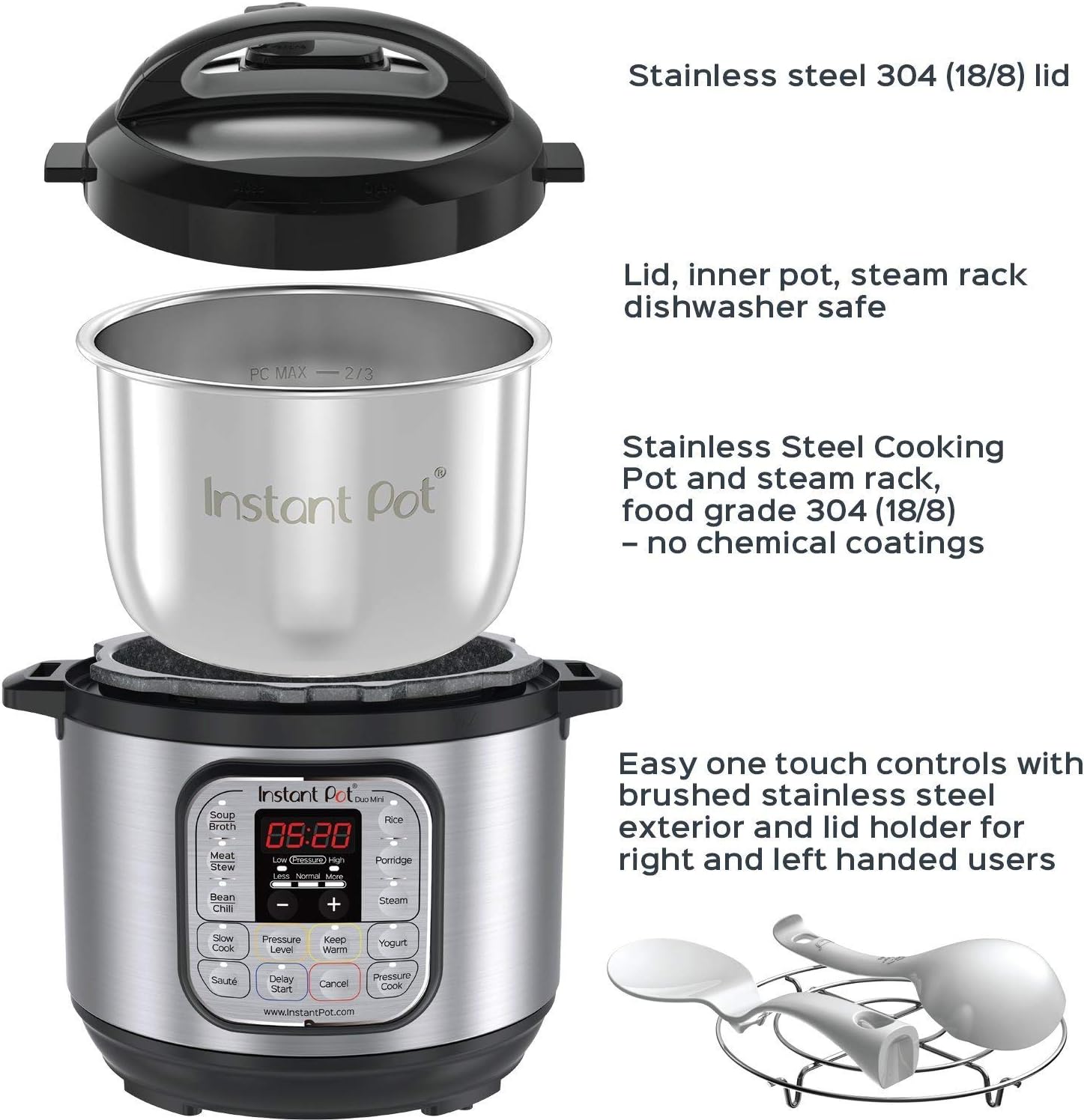 Instant Pot Duo Mini 3 Qt 7-in-1 Multi- Use Programmable Pressure Cooker, Slow Cooker, Rice Cooker, Steamer, Saute, Yogurt Maker and Warmer (Renewed)