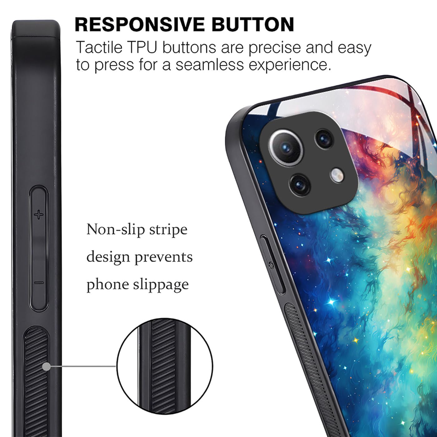 YUXING Silicone Cover per Xiaomi Mi 11 Lite 4G / 5G / 5G NE - Moda Modello Carino Custodia Design Sottile Slim Cover Antiurto, Antiscivolo Elegante, Protezione Totale (Flower,Green