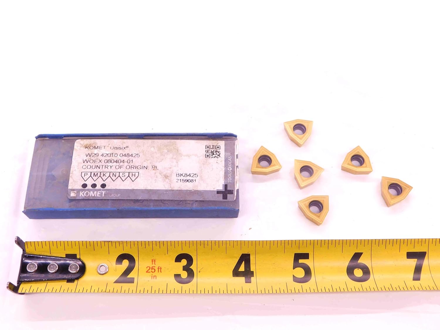 6pcs New KOMET WOEX 080404-01 BK8425 TiN Coated Carbide Drill Inserts - EA1203BL5