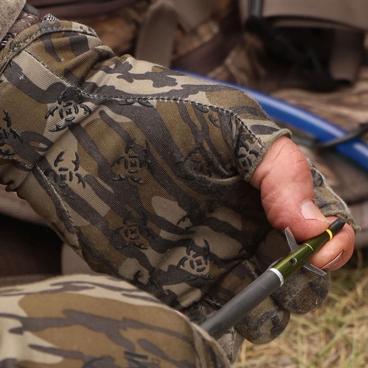 Nukem Grab'em Gloves - Finger-tip Hunting Gloves in Mossy Oak Bottomland Camo Pattern - Perfect for Turkey and Whitetail Hunters - Image 2